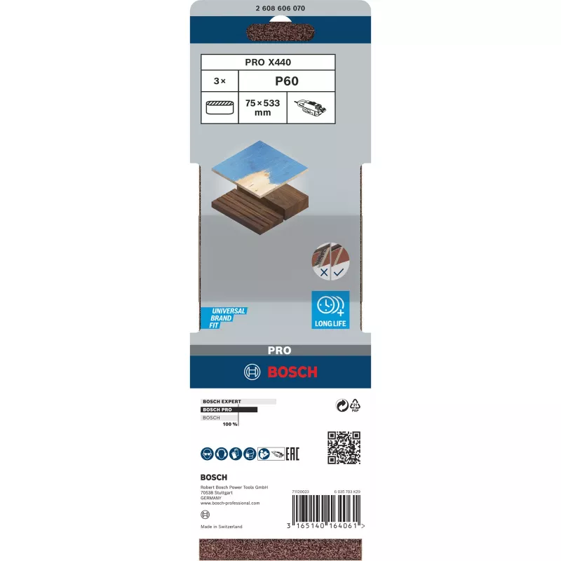 Bosch 2 608 606 070 slīpmašīnas piederums 3 gab. Slīplente
