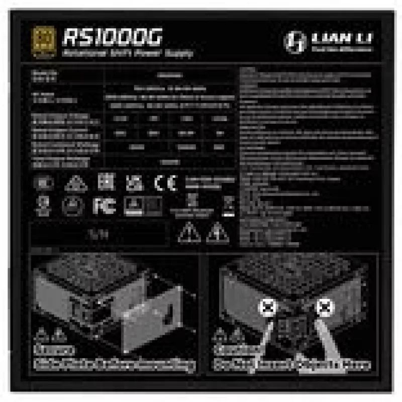 Barošanas bloks Lian Li RS Series ATX 3.1 modular 80 PLUS Gold 1000W