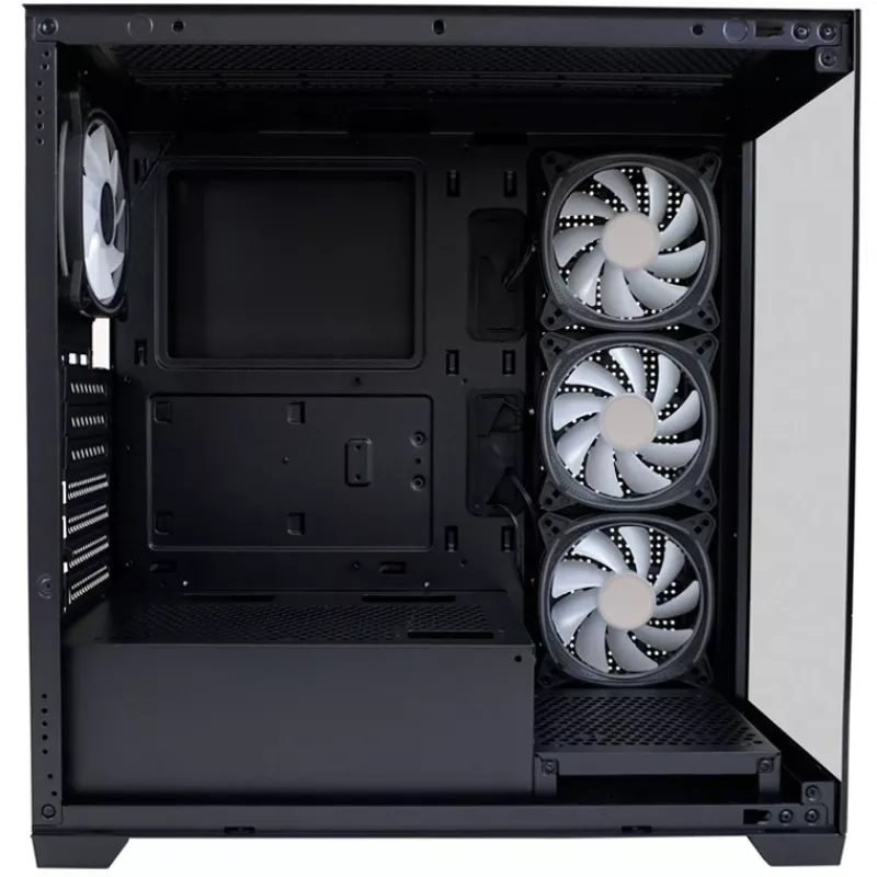 LC-Power korpuss MidiTower 715B melns USB3.2/Audio bez barošanas bloka SEAMLESS_X (LC-715B-ON)
