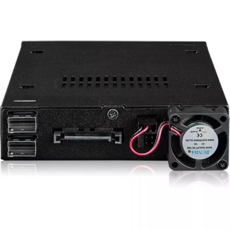 Diskdziņa nodalījuma adaptera rāmis icy dock MB092VK-B diviem 6,3 cm U.2 / U.3 NVMe SSD uz 3,5 collu nodalījumu (melns)