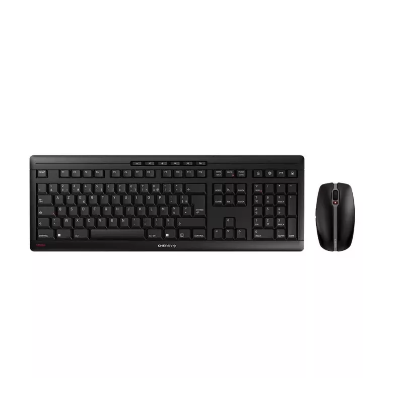 CHERRY Stream Desktop tastatūra pele iekļauta Birojs RF Bezvadu AZERTY Franču Melna