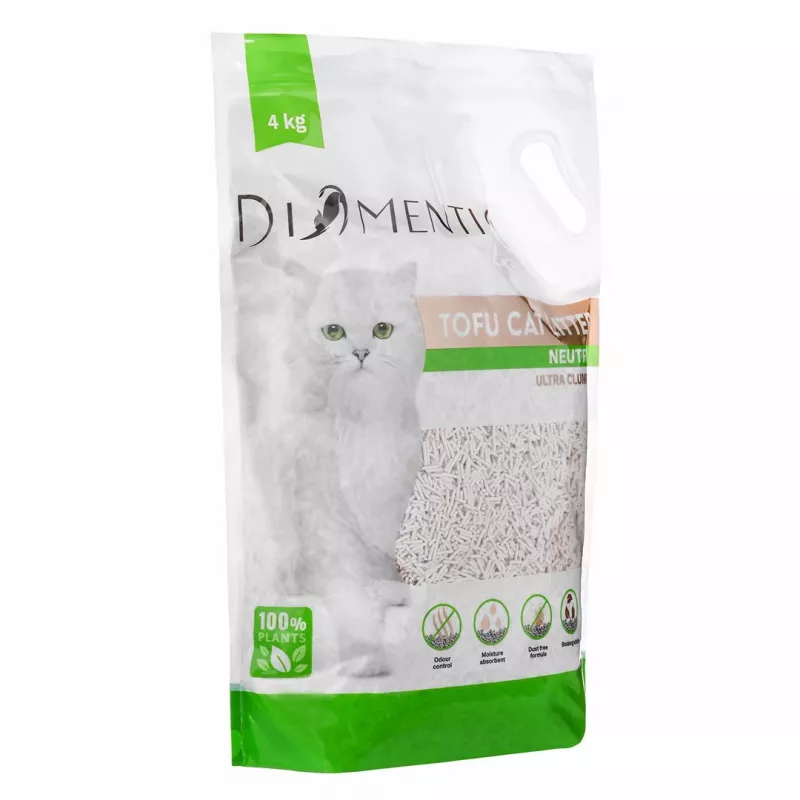 DIAMENTIQ Tofu Neutral Ultra clumping - augu izcelsmes pakaiši - 4kg