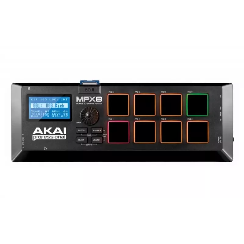 DJ kontrolieris Akai MPX8 melns 3,5 mm austiņu savienojums 5 V 1 A