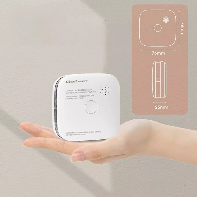 Dūmu detektors ar bateriju Tuya WiFi LED