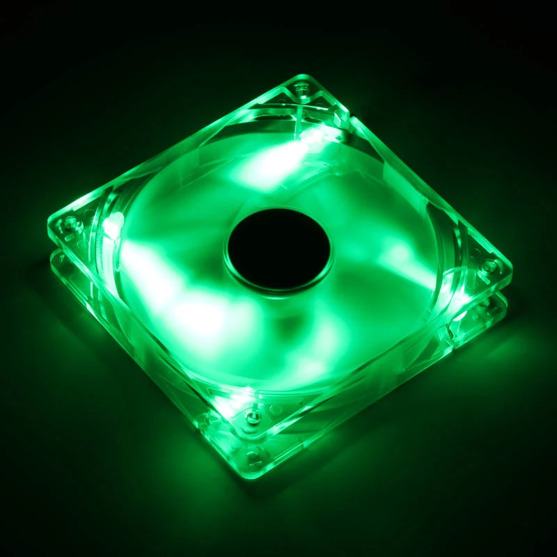 SilverStone SST-FN121-P-GL 120 mm korpusa ventilators ar zaļu LED apgaismojumu