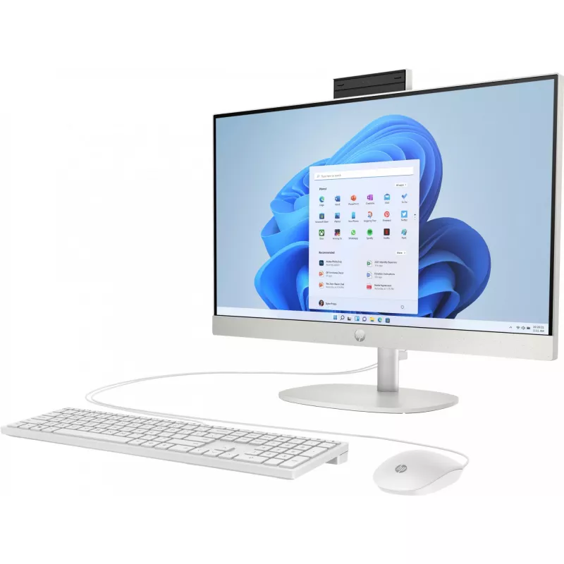 HP 24-cr0009ng AMD Ryzen™ 3 7320U 60,5 cm (23.8) 1920 x 1080 pikseļi Viss-vienā dators 8 GB LPDDR5-SDRAM 512 GB SSD Windows 11 Home Wi-Fi 6 (802.11ax) Balta (A04VWEA#ABD)