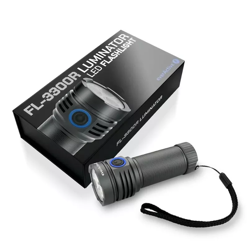 LED lukturītis everActive LUMINATO R FL-3300R — 3300 lūmeni, uzlādējams