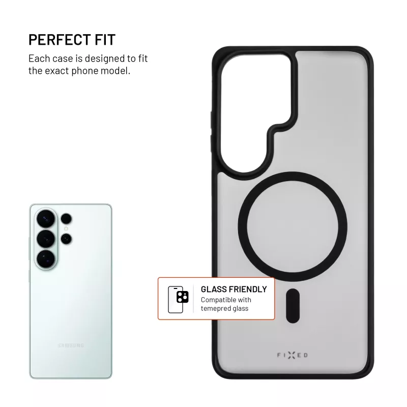 Fixed MagMisty | Aizmugures vāciņš | Samsung | Galaxy S26 Ultra | Polikarbonāts/TPU | Melns