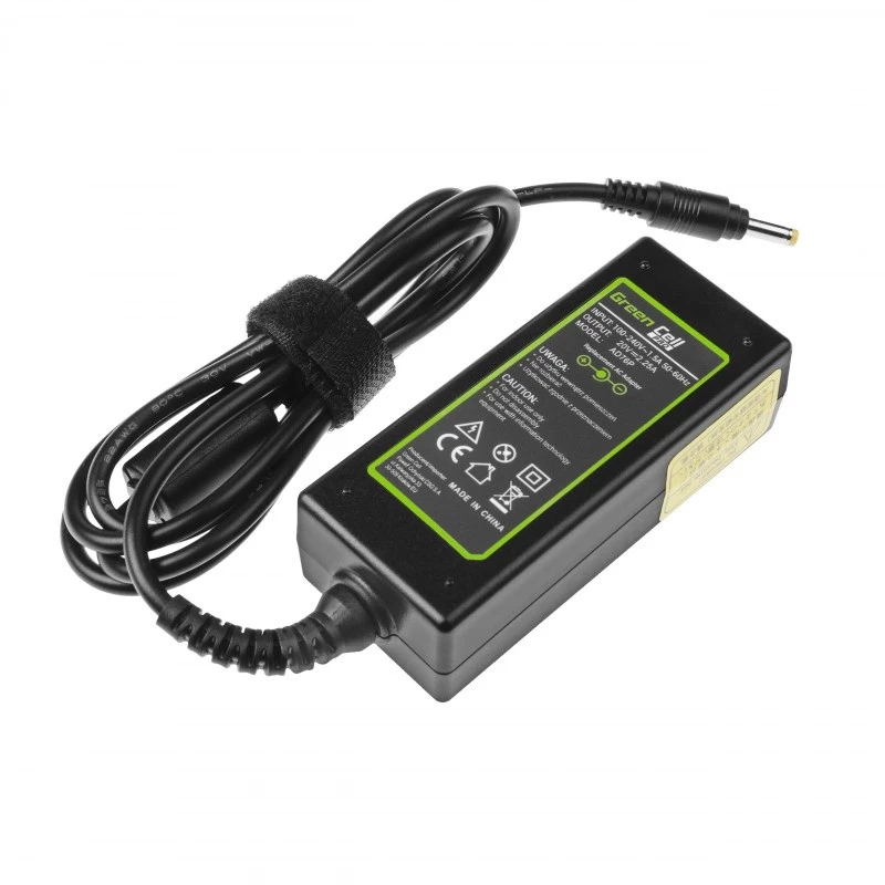 Strāvas adapteris zaļa Cell AD76P 45W Lenovo klēpjdatoriem, 20V 2.25A, maiņstrāvas-līdzstrāvas, 100–240 V ieeja, melns