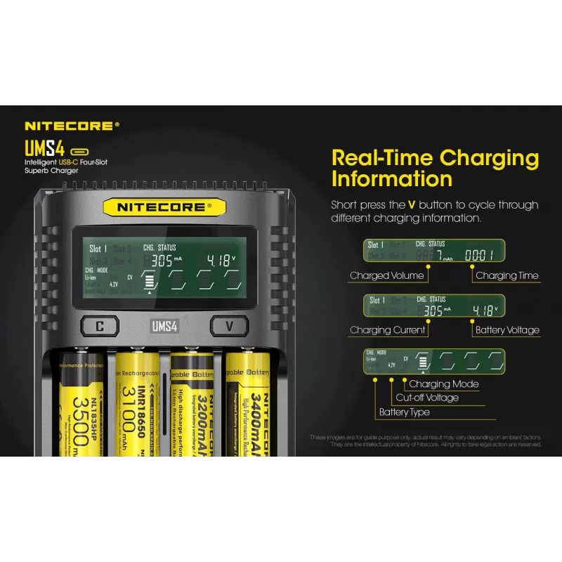 Lādētājs Nitecore UMS4