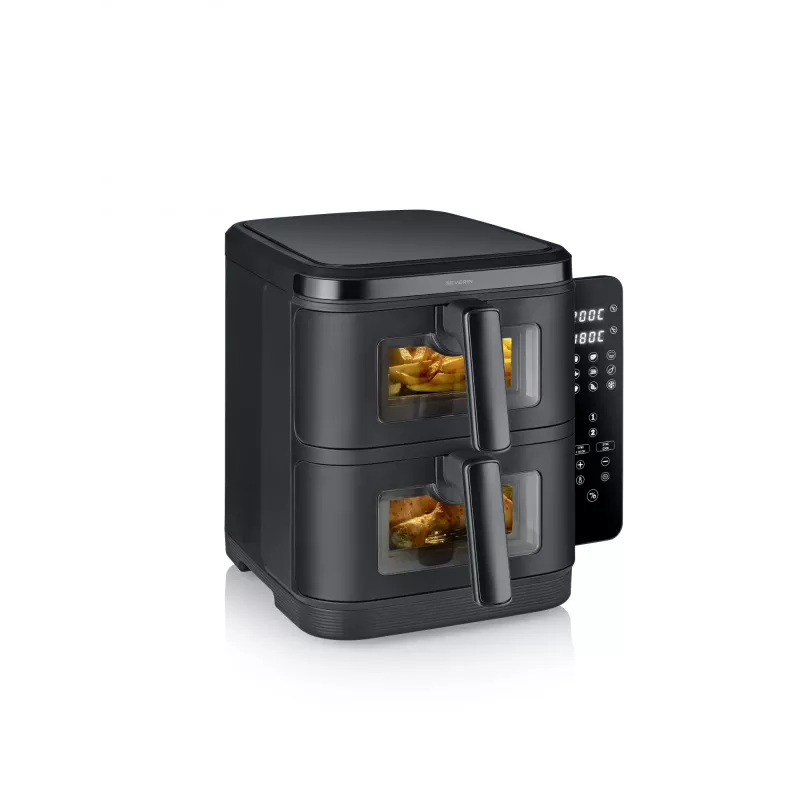 Fritieris SEVERIN FR 2468 S-Fry Duo Stack 2-in-1 gatavošanas ietilpība, divu grozu dizains