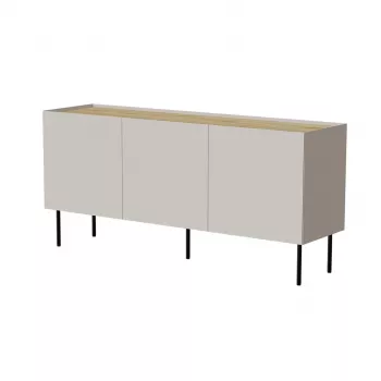 cama meble kumode FELLINI 150x40x70 cm, kašmira apdare, eļļota ozola virsma