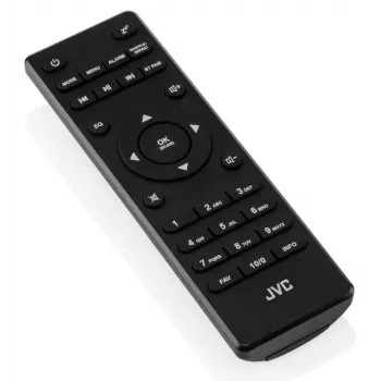 Interneta radio JVC RA-E981B — straumēšana, izmantojot Wi‑Fi un Bluetooth, DAB+, FM, 2x5W, 40 atmiņas vietas, USB, AUX, LCD displejs
