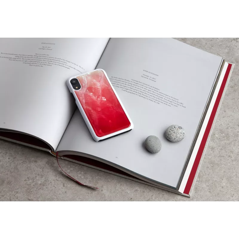 Viedtālruņa maciņš iKins iPhone XR — rozā ezera un baltā krāsā