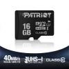 MicroSDHC atmiņas karte PATRIOT PSF16GMDC10 — 16 GB, 10. klase, UHS-I (U1), 80 MB/s, melna