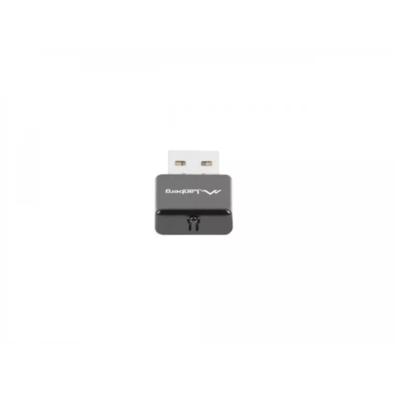 USB bezvadu tīkla adapteris LANBERG NC-0300-WI, 2x iekšējās antenas 2 dBi, USB 2.0, līdz 2400 Mbit/s, melns