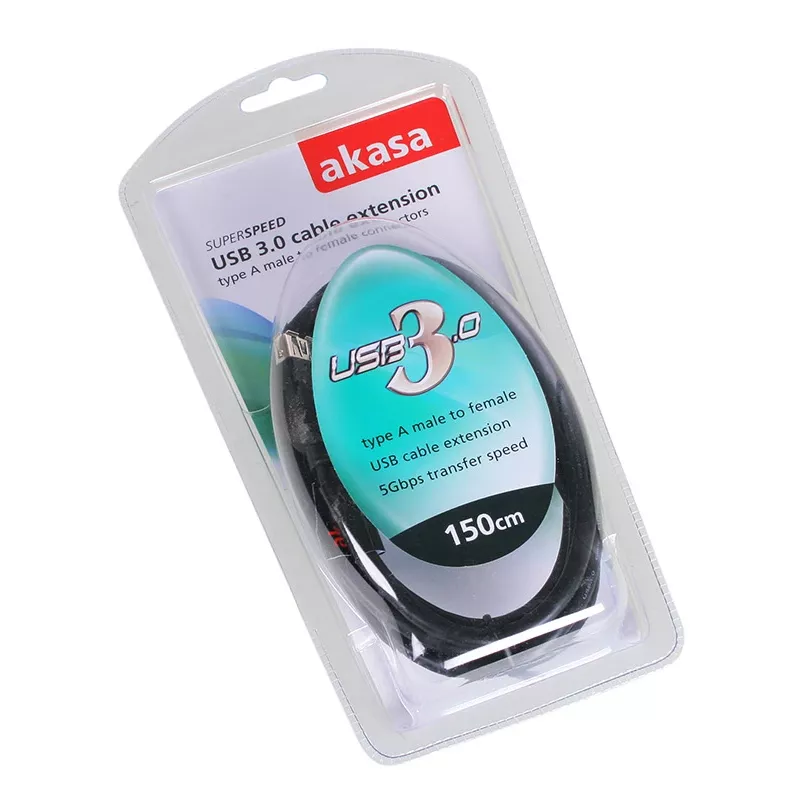 USB 3.0 kabelis Akasa AK-CBUB02-15BK 1,5 m melns
