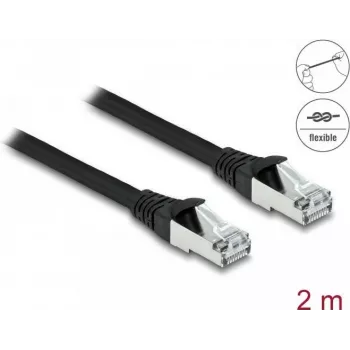 Tīkla kabelis DeLOCK RJ45 Cat.6A 2m Melns