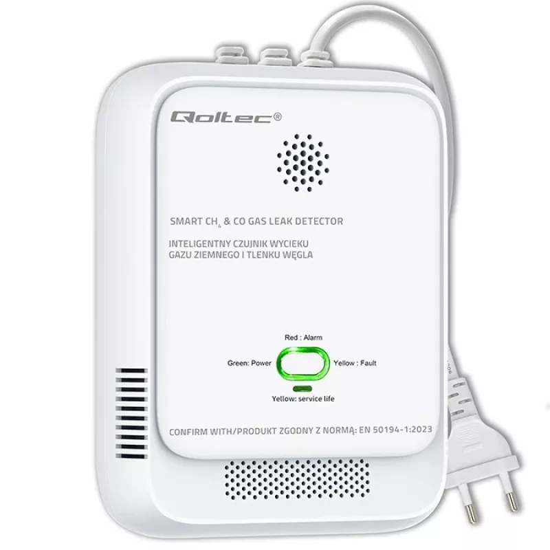 Gāzes noplūdes un oglekļa monoksīda detektors LED