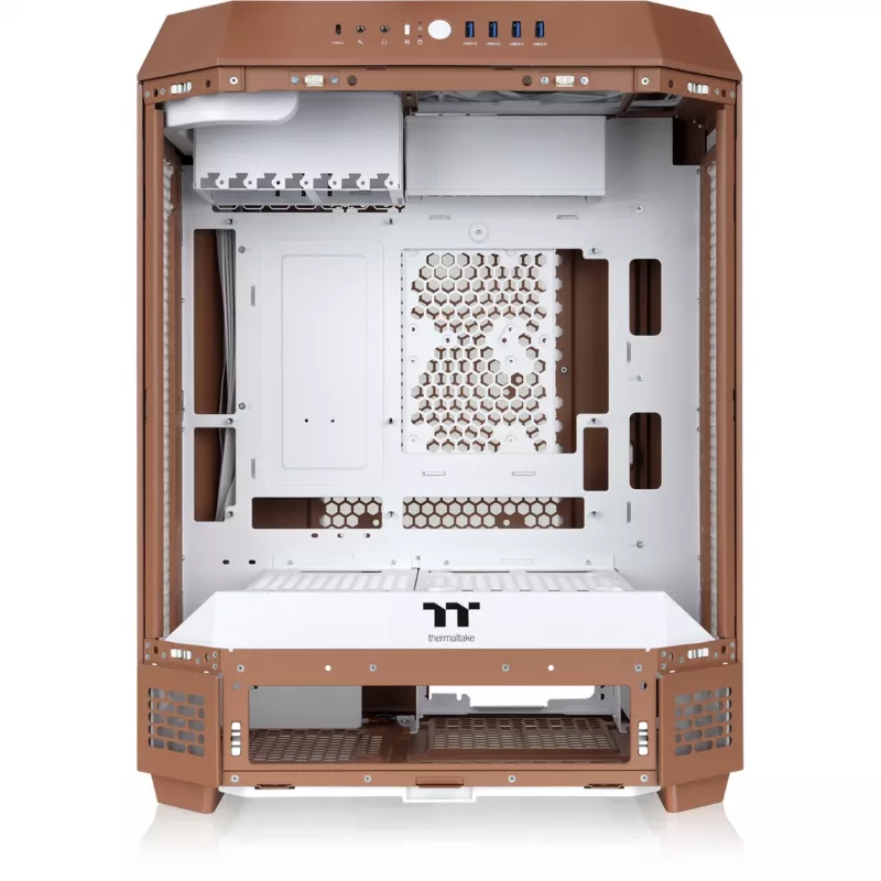 PC korpuss Thermaltake The Tower 600 Midi Tower Mocha — ATX/Micro-ATX/Mini-ITX, rūdīts stikls, 1x3.5 collas + 2x2.5 collas, 4x USB 3.2