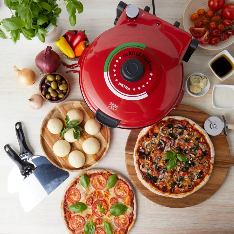 Picu automāts Petra PT5666VDE Bella Pizza 1200W ar nepiedegošu virsmu, galda picu krāsns