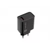 NATEC maiņstrāvas ātrās uzlādes iekštelpu vadu lādētājs Ribera — 18W (5–15V, līdz 3A), 1× USB-A, Huawei FCP/SCP, melns