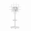Grīdas TV statīvs GEMBIRD TVS-86TR-01-W 37–86 collu televizoriem, balts, grozāms un noliecams, VESA 200x200–600x400, maks. slodze 50 kg