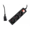 Gembird EG-PSU3F-01 pārsprieguma aizsargs Melns 3 AC kontaktligzdas 230 V 0,6 m