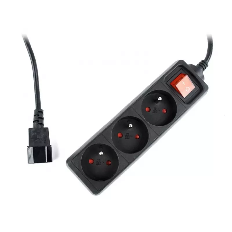 Gembird EG-PSU3F-01 pārsprieguma aizsargs Melns 3 AC kontaktligzdas 230 V 0,6 m
