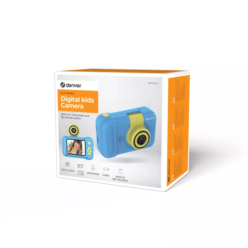 Bērnu digitālā kamera Denver KCA-1351BU 2MP zila dzeltena
