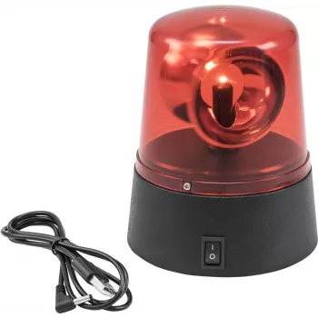 LED mini policijas gaisma EUROLITE 50603662 sarkana — ar USB uzlādējama, ar baterijām darbināma kompakta brīdinājuma lampa