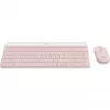 Logitech Slim Wireless Combo MK470 - Tastatūras un peles komplekts - Bezvadu - 2,4 GHz - QWERTY - rozā (920-011314)