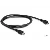 USB kabelis DeLOCK 83177 1 m Micro-USB B — Mini-USB B Melns