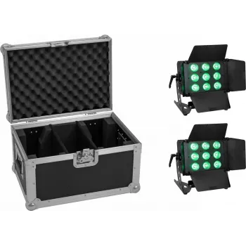 LED gaismas komplekts EUROLITE CLS-9 QCL RGB/WW 9x7W — 9 prožektori, QCL RGB/WW gaismas diodes, katrs 7W