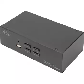 DIGITUS KVM slēdzis, 4 porti, divu displeju, 4K, DisplayPort®