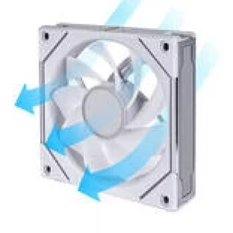 Datora korpusa ventilators Lian Li Uni Fan 12RSLIN3W 120 mm Balts, 12 V, 0.2–2100 RPM, 2.66 mmH2O, FDB