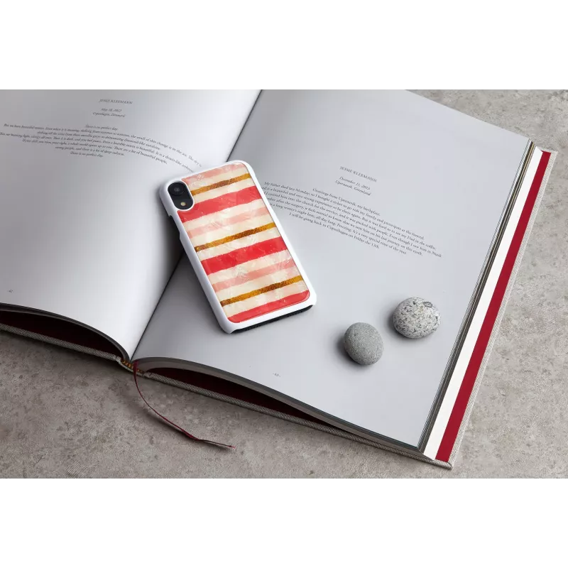 Aizsargājošs viedtālruņa maciņš iKins iPhone XR — Short Cake dizains, balts