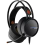 CANYON INTERCEPTOR GH-8A, Gaming austiņas ar 3,5 mm ligzdu un USB savienotāju LED fona apgaismojumam, regulējamu mikrofonu un skaļuma kontroli, ar 2in1 3,5 mm adapteri, kabelis 2 m, melnas un oranžas
