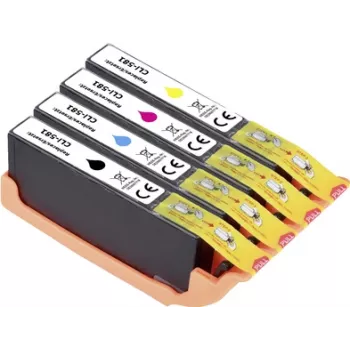Renkforce tintes komplekta komplekts aizstāj Canon CLI-581 BKCMY (2103C004) saderīgs melns, ciāna, fuksīna, dzeltens RF-I-C-CLI581BKCMY4PK RF-5718880 (RF-5718880)