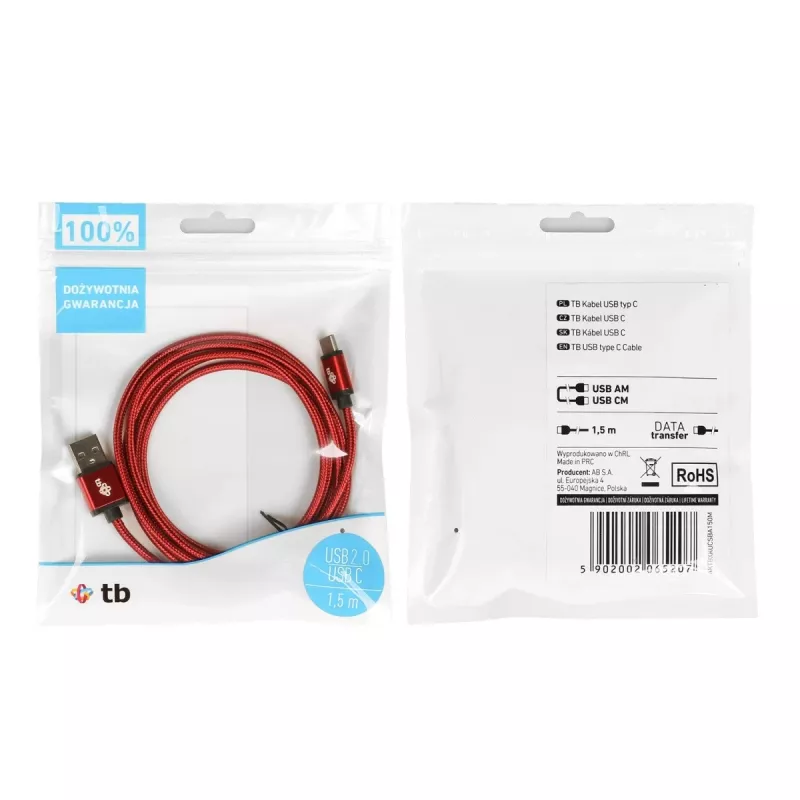 TB USB - USB C kabelis 1,5 M Rubīns (AKTBXKUCSBA150M)