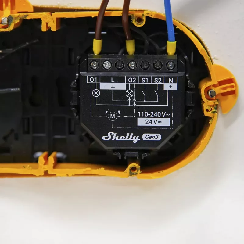 Smart switch Shelly 2PM Gen3 Melns 2P Wireless 110-240V