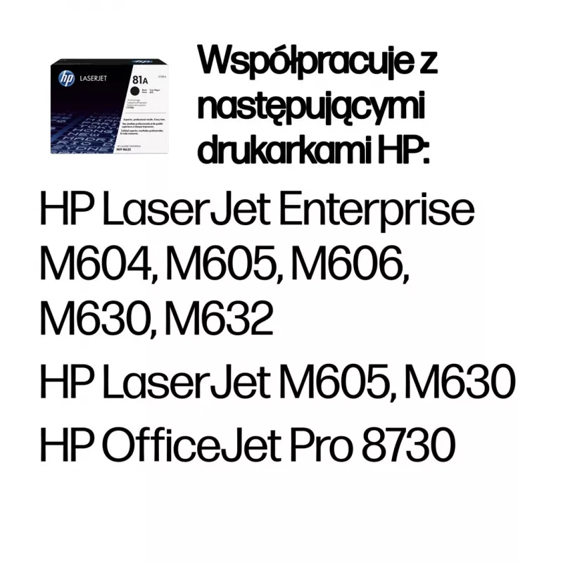 HP 81A Black Original LaserJet Tonera kasetne, 10500 lapas, melna, 1 gab.
