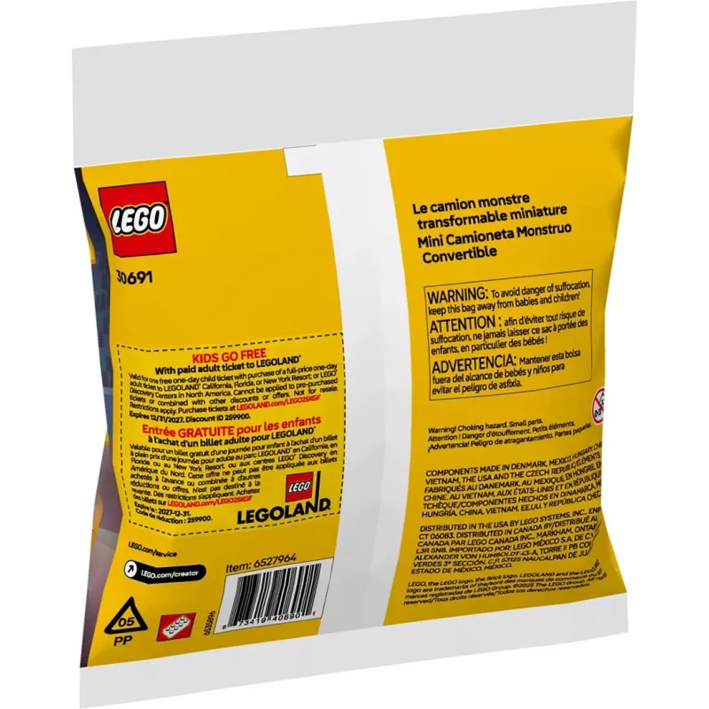 LEGO CREATOR 3 IN 1 30691 Mini kabriolets monstru kravas automašīna