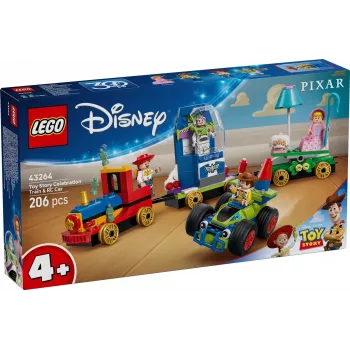 LEGO Disney Toy Story Celebration Train and RC Car komplekts 43264 — 206 detaļas, 4 mini figūriņas, vecumam 4+