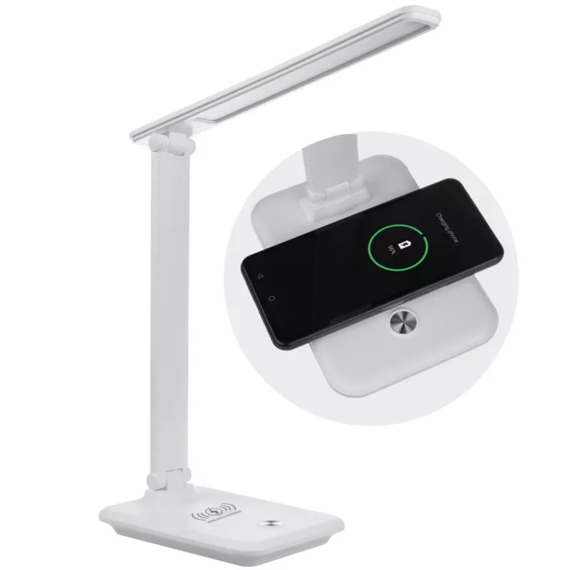 LED galda lampa MACLEAN MCE616W 9W ar iebūvētu Qi bezvadu lādētāju