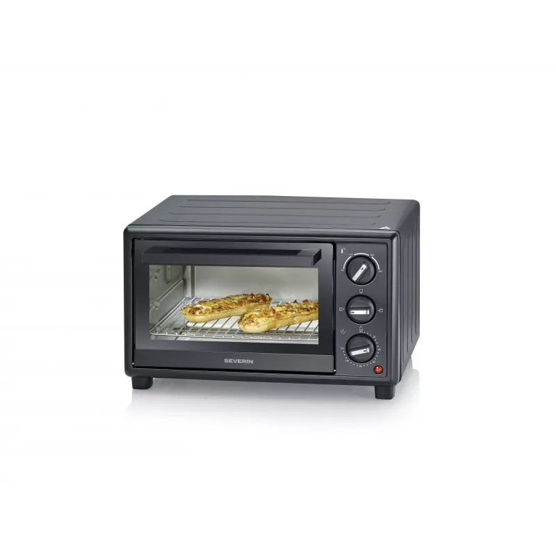 Elektriskā mini cepeškrāsns SEVERIN TO 2078 — 20 L tilpums, 1600 W, melna, brīvi stāvoša