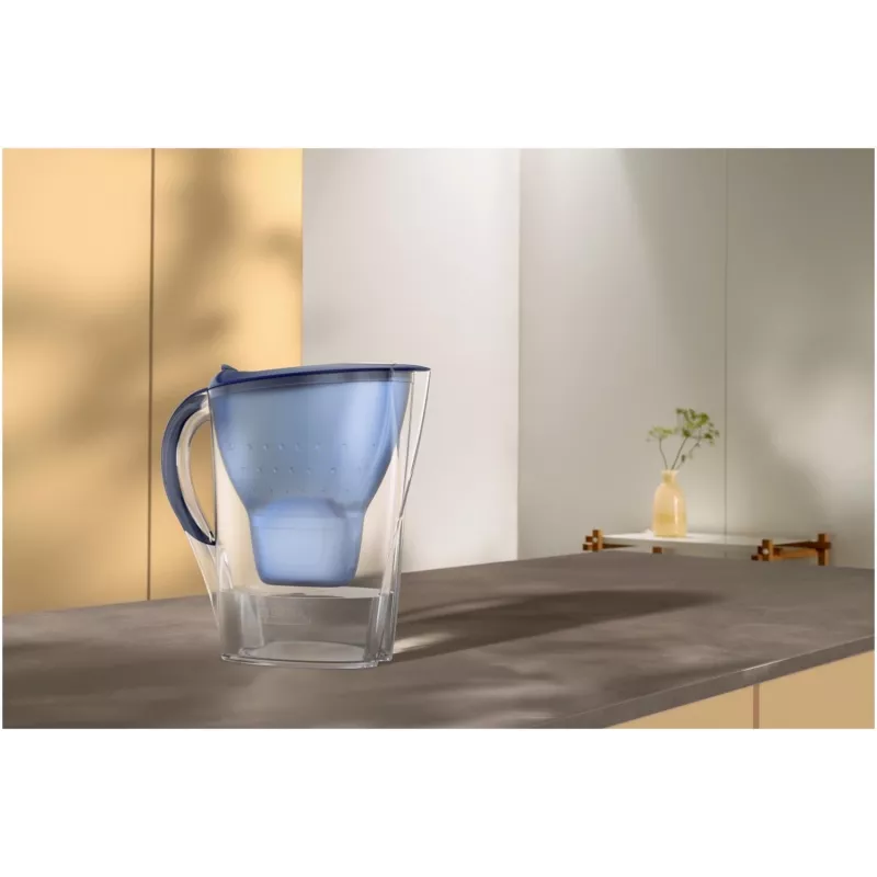 Ūdens filtra krūze BRITA Marella XL, krūzes filtrs ar MAXTRA kasetnēm, 3,5 l tvertne, 2 l filtrēta ūdens ietilpība, zila