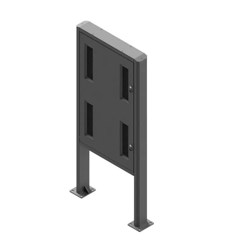 Signage Display Enclosure Edbak POK101 Steel Melns Portrait 862x200x1981mm