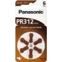 Dzirdes aparātu baterijas Panasonic PR 312 Cinka-gaisa 170 mAh — 6 gab. iepakojumā