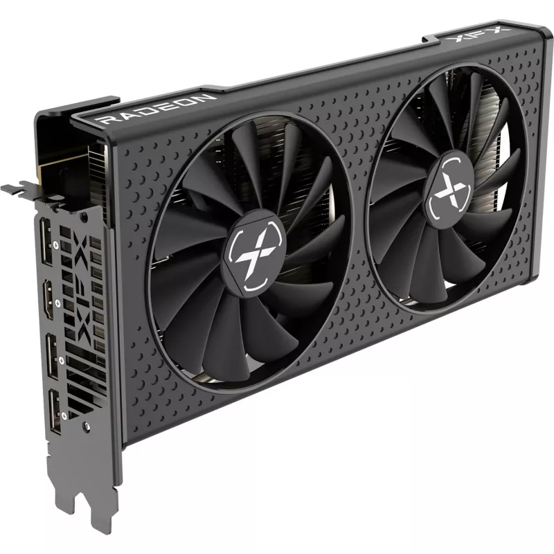 Grafikas karte XFX Radeon RX 7600 — 8 GB GDDR6, PCIe 4.0, 128 bitu, 2x DisplayPort 2.1, HDMI 2.1, 2 ventilatori